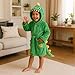 ACTLATI Toddler Dinosaur Lamb Hooded Bathrobe – Soft Flannel Robe with Tail, Belt & Pockets, Cozy Robe for Kids Ages 3-7
