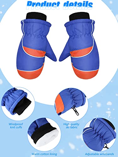 Image of Geyoga 4 Pairs Kids Mittens Waterproof Ski Gloves Boys Girl Warm Snow Winter Mittens for Kids Toddler Outdoor Activities