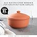 Romertopf Round Bread Baking Pot, 23.0 cm, 2 L, Orange, Glazed Ceramic Clay, 7.07 L, Up to 1 kg, Dishwasher Safe