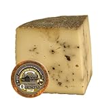 La Antigua Queseria Queso Artesano Curado de Oveja con Ajo Negro, Leche Cruda 100%, Curación Mínima 6 Meses, CUARTO DE QUESO 750 g (Aprox)