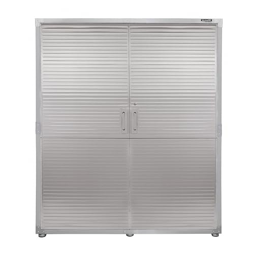 Seville Classics UltraHD Solid Steel Lockable Metal Storage Cabinet Locker Organizer, w/Adjustable Shelves for Garage, Warehouse, Office, Classroom, Granite, 60" W x 24" D x 72" H