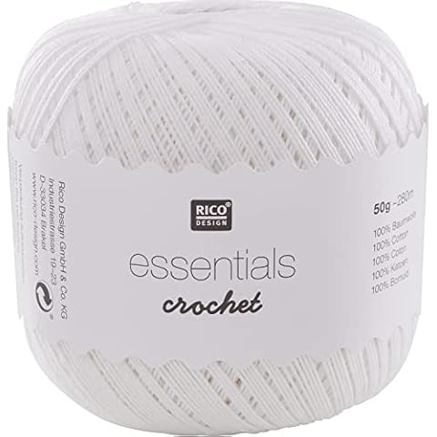 Rico Design ESSENTIALS CROCHET WHITE, 100% Cotton, 7.5 x 7.5 x 8 cm Cover