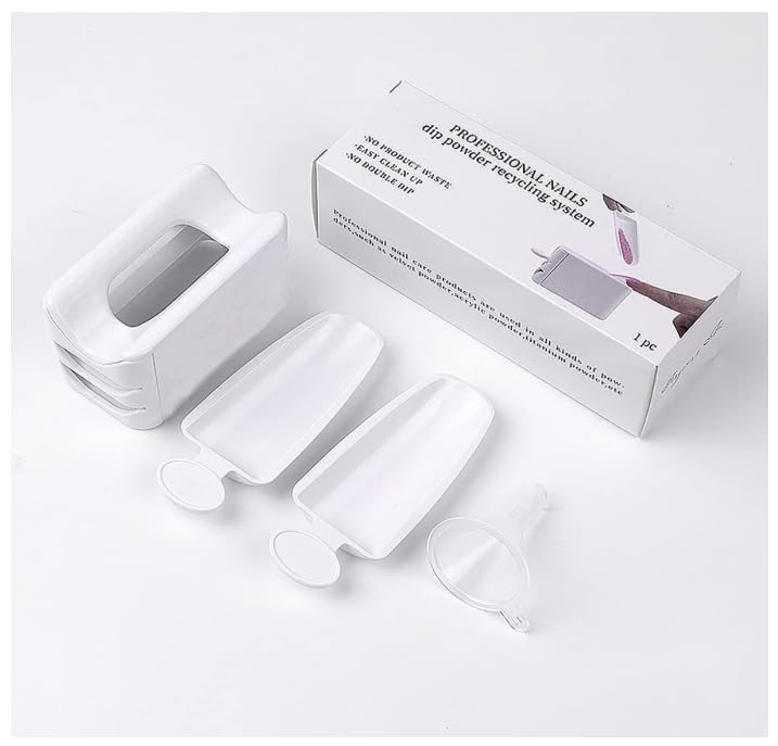 Nail Glitter Powder Recycling Storage Box Nail Art Dipping Powder Collection Tray Plastic Case Manicure Equipment Tools