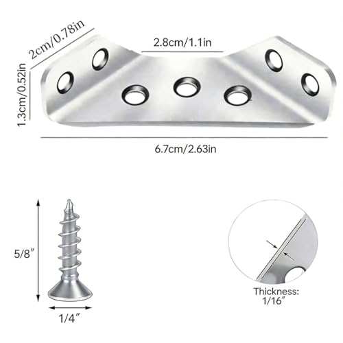 Image of YAMASO 12PCS Stainless Steel Corner Brackets