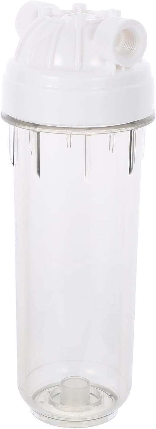 Yardwe Standard Filter Housing Whole House Water Filter with 1/4 Inch Connector, Pet Material, Dual Sealing Ring Design, Double Anti Leakage and Built-in Pressure Relief Button for Home