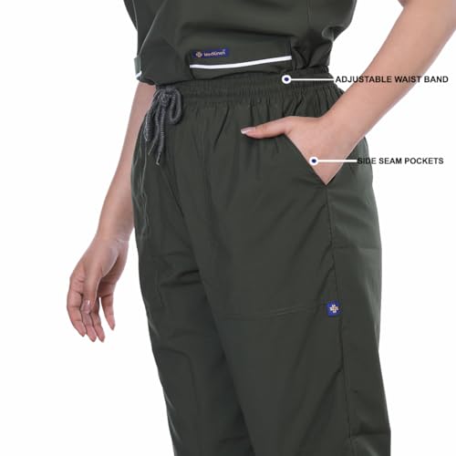 Image of Women's 5-Pocket Scrub Suit | Set of Top & Pant | Half Sleeves | Mandarin Collar | Breathable Polyviscose Fabric | Comfortable | Durable | Uniform for Doctors Nurse & Dentist MH 5XL
