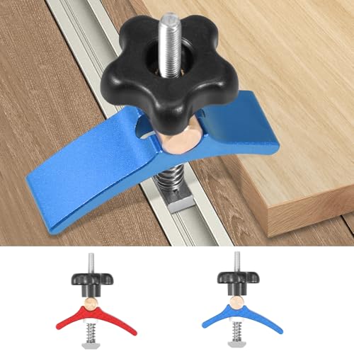 Image of 2pcs Mini Hold Down Clamp Aluminum Alloy T Slot Woodworking Clamp Precise Positioning T-Track Bolts for CNC Engraving Machines, Woodworking Router Tables