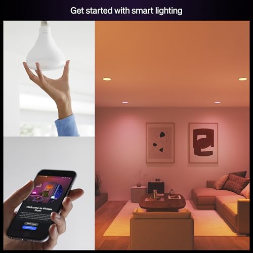 Philips Hue Essential Smart LED BR30 Bulb 1-Pack, White and Color Ambiance, E26, 7.2W, 2200K-6500K, 650 Lumens, Dimmable, Works with Alexa, Google Assistant, Apple Home - image 2