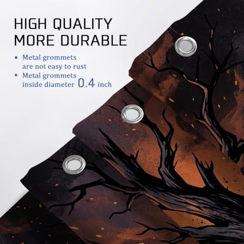 Rideau de douche imperméable chauves-souris avec tapis noir Halloween - 6