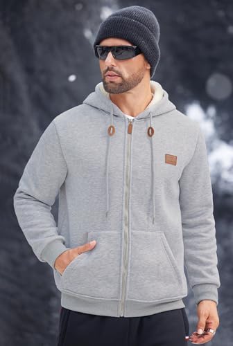 Men's Fleece Lined Zip Up Hoodies Heavyweight Sherpa Jackets (S-XXL)2