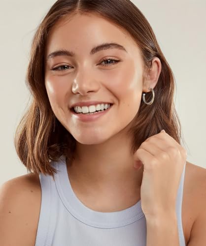 LILIE&WHITE Twist Two Tone Hoop Earrings For Women Gold And Silver Earrings With Three Circles Two Tone Statement Earrings Fashion Jewelry3