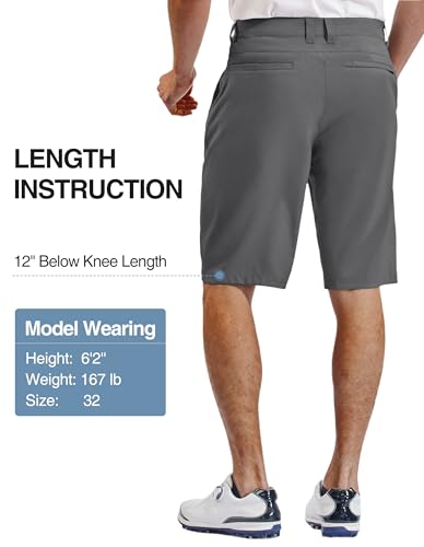 PULI Mens Golf Hiking Shorts Lightweight Casual Dress 12" Inseam Work Stretch Travel Hybrid Quick Drying with Pockets2