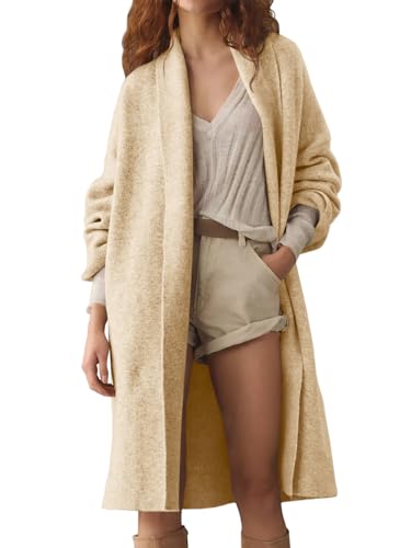 Image of Saodimallsu Womens Long Cardigan Sweaters Chunky Open Front Oversized Slouchy Knit Fall Trendy Coatigan Jackets