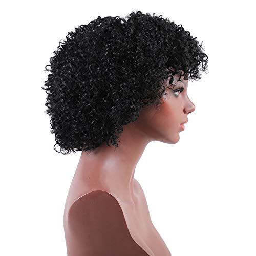 Perruque courte cheveux bouclés style afro explosion sexy noire intense