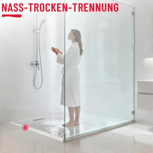 Hzetuu Schwallschutzleiste Dusche Selbstklebend - Flexibler Silikon Wasserstopper & Duschschwelle für den Boden, Barrierefreier Schwallschutz für Nass-Trocken-Trennung in Bad & Küche, Rollstuhlgerecht
