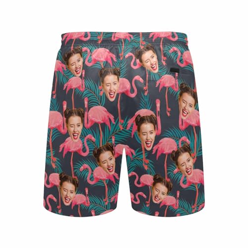 Custom Face Swim Trunks Men Personalized Funny Photo Print Tropical Flower Swim Trunks Shorts Birthday Gifts for Him4