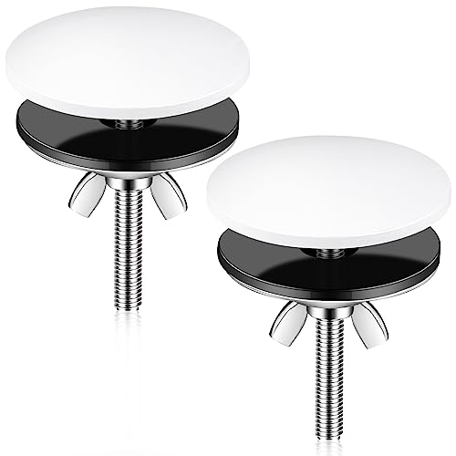 LEIFIDE 2 Pcs 2 Inch Kitchen Sink Hole Cover Faucet Hole Cover Stainless Steel Kitchen Sink Tap Plate Stopper Blanking Metal Plug(White)
