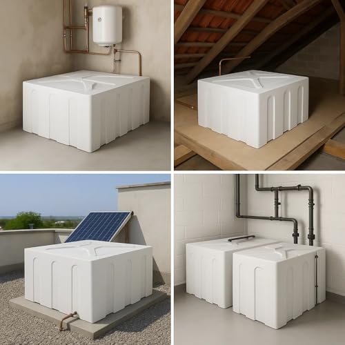 Image of IRA Furniture Loft Horizontal White Plastic Water Tank Garden Water Storage Water (500 Liters)
