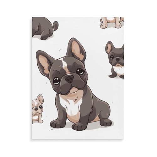 Kit de peinture à l'huile numérique bouledogue français art moderne DIY
