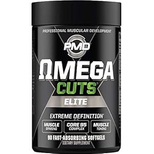 PMD Sports Omega Cuts Elite Fat Loss-Muscle Defining Formula – Omega Fatty Acids, MCT’s and CLA for Muscle Definition and Maintenance – Keto Friendly for Women and Men – Stimulant Free (90 Softgels)