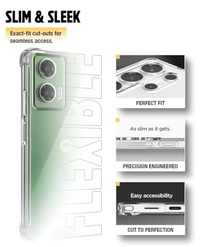 Image of WOW IMAGINE Clear Back Cover Case for Motorola Moto G35 5G | Shockproof Soft TPU Case | Cushioned Edges for Ultimate Protection Back Cover Case - Transparent