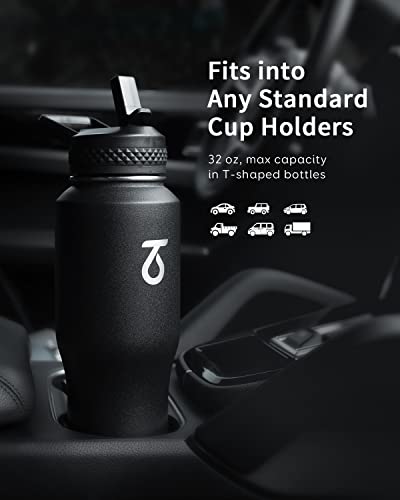 Trebo Botella de Agua Aislada 32 oz que Cabe en Portavasos de Auto con 2 Tapas miniatura 2