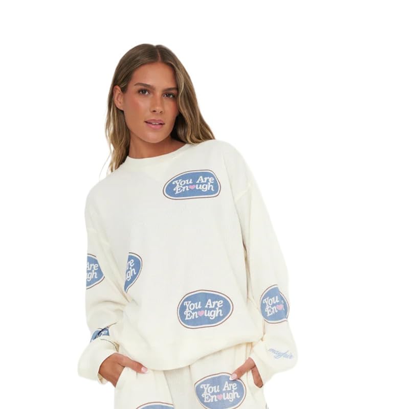 The Mayfair Group You Are Enough Waffle Crewneck