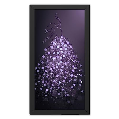 Image of Ritwika's Purple Color Abstract Wall Art of Outline Girl Shape Paintng With Frame |Perfect For Gift, Home and Office Decor | Size 7.5 x 13.5 Inch, Set of 1