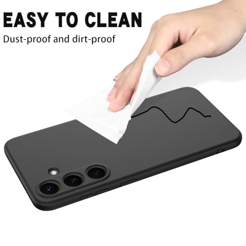Image of Back Cover for Samsung Galaxy S25 5G | Full Camera Protection | Premium Liquid Silicon Case | Flexible Bumper Case for Samsung Galaxy S25 5G (Black)
