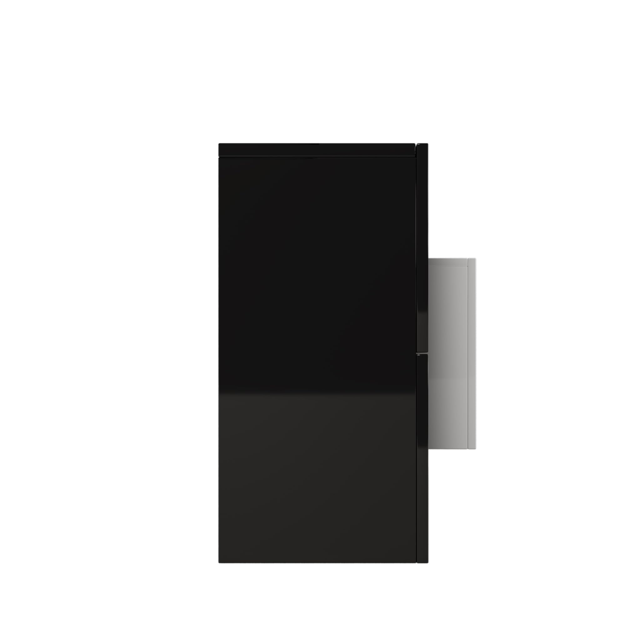 Meuble TV LED Moderne de 200 cm de Hauteur - Noir et Blanc Brillant - avec éclairage LED - Deux tiroirs et Trois Compartiments - Convient pour Le Salon et la Chambre à Coucher (Noir + Blanc)