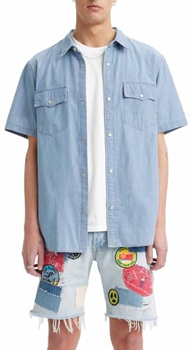 Levi's Herren Ss Relaxed Fit Western Hemd, New Hyde Chambray, S – Ansicht 1