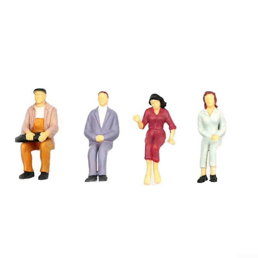 50 Miniature Figure Scala 1:50 HO – Persone In Diverse Pose, Sedute E In Piedi, Per Modelli Architettonici E Ferroviari