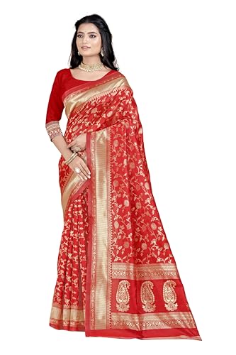 Image of Women's Banarasi Saree Pure Kanjivaram Silk Saree Soft Party Saree collections With Blouse Piece for Wedding saree