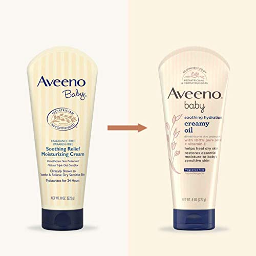 Aveeno Baby Soothing Hydration Creamy Oil For Dry And Sensitive Skin, Fragrance- And Steroid-Free, 8 Fl Oz #TOP2