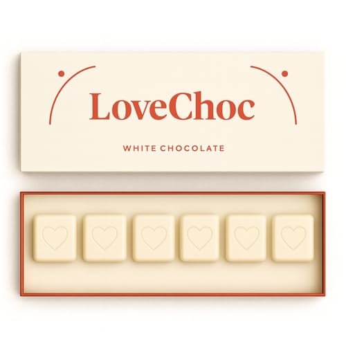 LoveChoc Couples Chocolates Intimacy Enhancing Aphrodisiac Chocolate for Date Night | Heart | Aphrodisiac Chocolates Tabs chocolate | Ethically Sourced Gluten-Free Vegan White