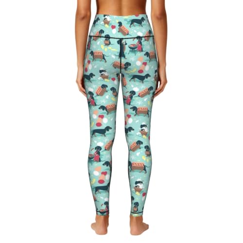 Pantalones de yoga para mujer holgados con estampado de perros calientes 5