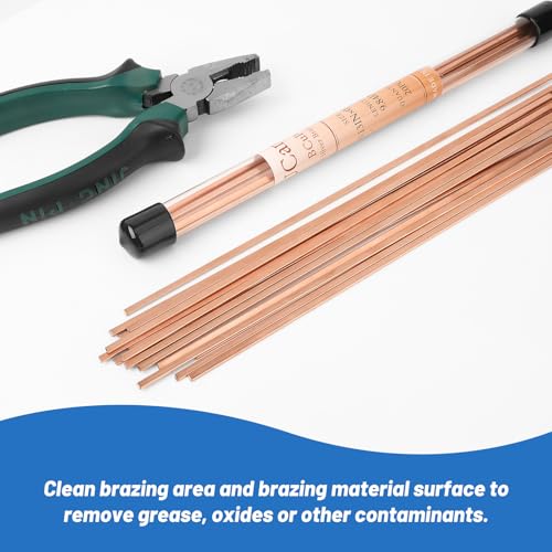 Image of 20 Sticks BCuP-2 Copper Brazing Rods Phosphor Alloy Welding Rods 0.050 inch x 1 /8 inch x 10 inchBrazing Rods for Air Conditioner Refrigerators Pipe