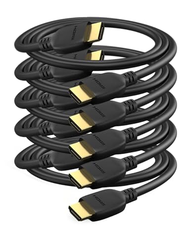 BRENDAZ Paquete de 5 cables HDMI 2.1 8K, cable HDMI a HDMI de ultra alta velocidad de 48 Gbps, compatible con PS5, PS4, Xbox, TV, monitor, reproductores Blu-ray 4K, 6 pies, paquete de 5