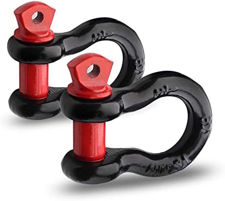 8 Pack 1/2 Inch D Ring Shackles, 12 Ton (26455 lbs) Maximum Break Strength, Heavy Duty Anchor Shackle with Screw Pin for Tow Strap Winch Off-Road Vehicle Recovery (Red & Black) - Image 8