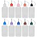 10pcs 50ml Empty Steel Thick Needle Tip bottle 10 Colors Cap Dropper Bottles refill bottle liquid dispensor(10pcs x 50ml)