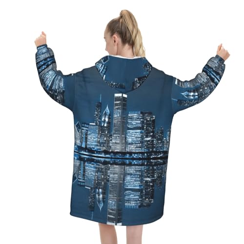 Couverture à capuche chaude flanelle imprimé réfléchissant sweat plaid - 3