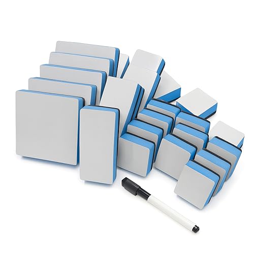 Flipside Products Dry Erase Board Buddies Combo Set, Students and Kids, Whiteboard Erasers, Brainstorming, Flow Charts, Classroom - 25 Pack