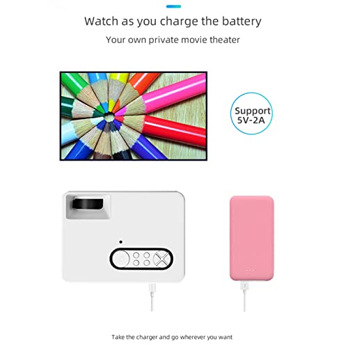 Mini Projetores Portátil, Projetores de Vídeo compatível com AV USB para Filmes Ao Ar Livre e Entret