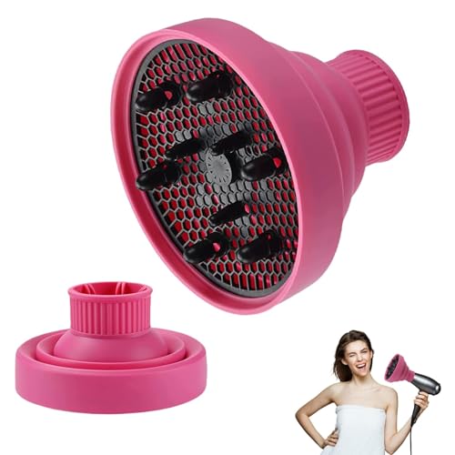 VYNZOR Diffusore Capelli Ricci Universale,diffusore universale capelli,Diffusore Professionale Ripiegabile per Phon da 4-5cm, Accessorio Styling Capelli Ricci e Mossi per Asciugatura Delicata e Volumi