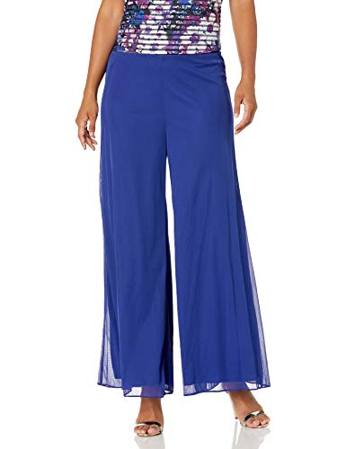 Image of Alex Evenings Womens Wide Leg Chiffon Dress Pant for Mother of The Bride, Elegant Party Outfit (Petite and Regular Sizes)