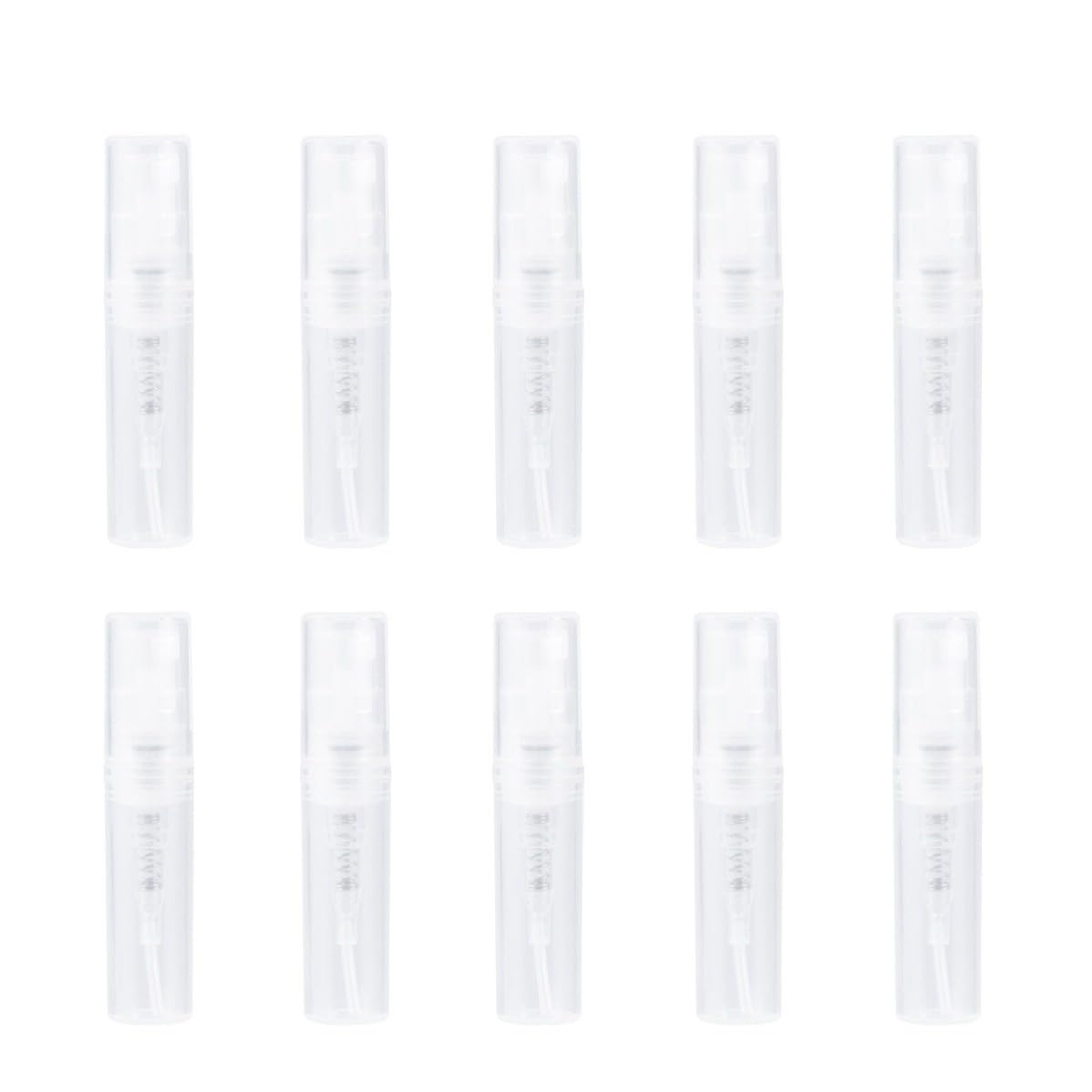 jojofuny 60 Botellas de Perfume Recargables de Plástico de 2ml para Viaje, Mini Frascos Portátiles y Elegantes para Líquidos a Base de Agua y Sprays Faciales