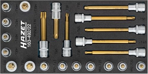 Jeu de douilles Hazet 163-492/22 Torx Tamper Resistant 1/2 pouce