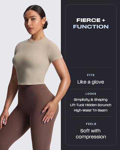 Aoxjox High Waisted Workout Leggings for Women Scrunch Tummy Control Luna Buttery Soft Yoga Pants 26"4