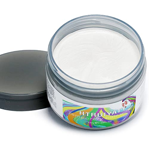 Temporary Hair Colour Wax White Unisex Fashion Styling Wax Washable Hair Dye Cream for Halloween Cosplay Masquerade (4.23 oz/120 g)