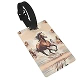 WZYCWB Étiquettes à bagages motif cheval cabré marron – Accessoires de voyage en avion, sac à dos et étiquettes de bagage